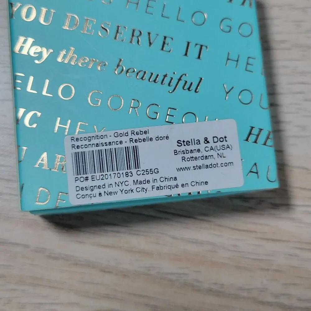 Stella & Dot Recognition Charm Gold Tone Keep Collective Jewelry Rebel NEW